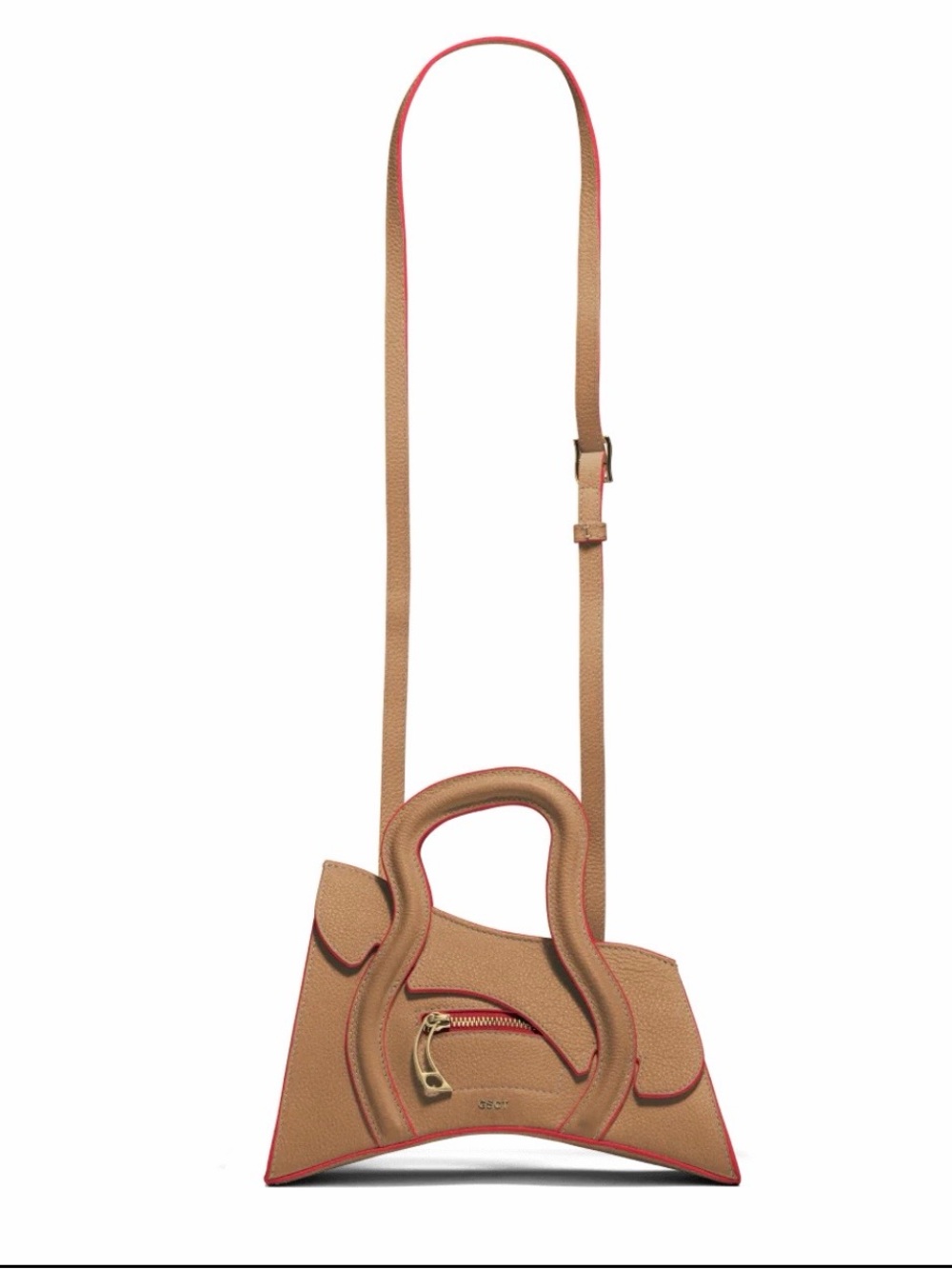 GSCT Fawn Crossbody Handbag with Pink Trim